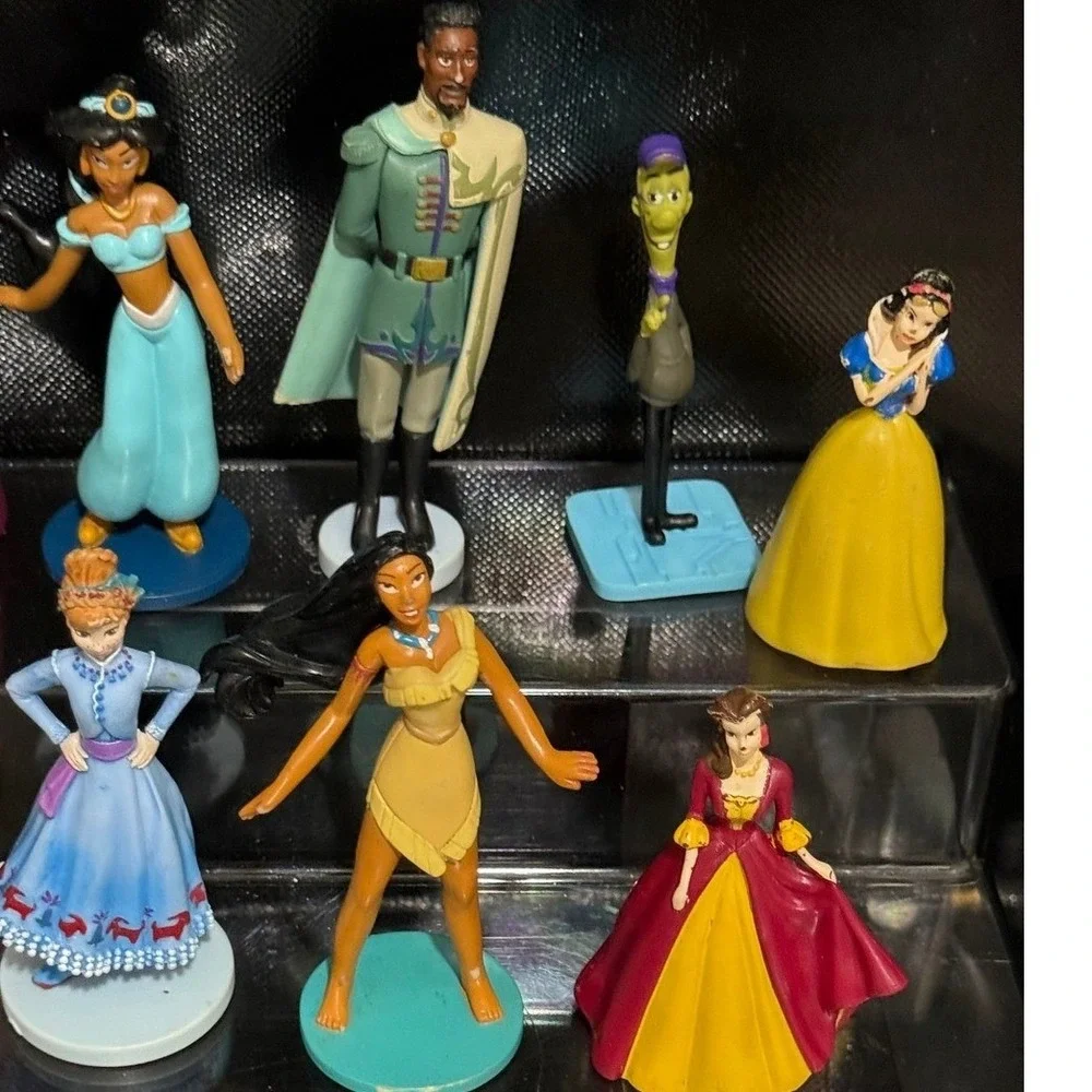 Disney Princess Figure Lot Jasmine Pocahontas Snow White‎ Anna Naveen PVC 7pc